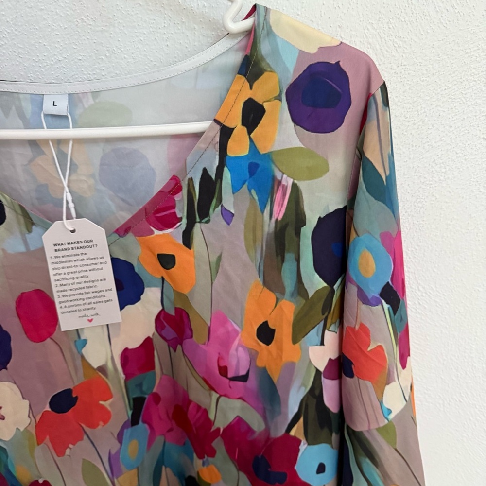 NWT Floral Multicolor Dress - Picture 8 of 9